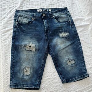 Stylish Distressed Denim Shorts for Men